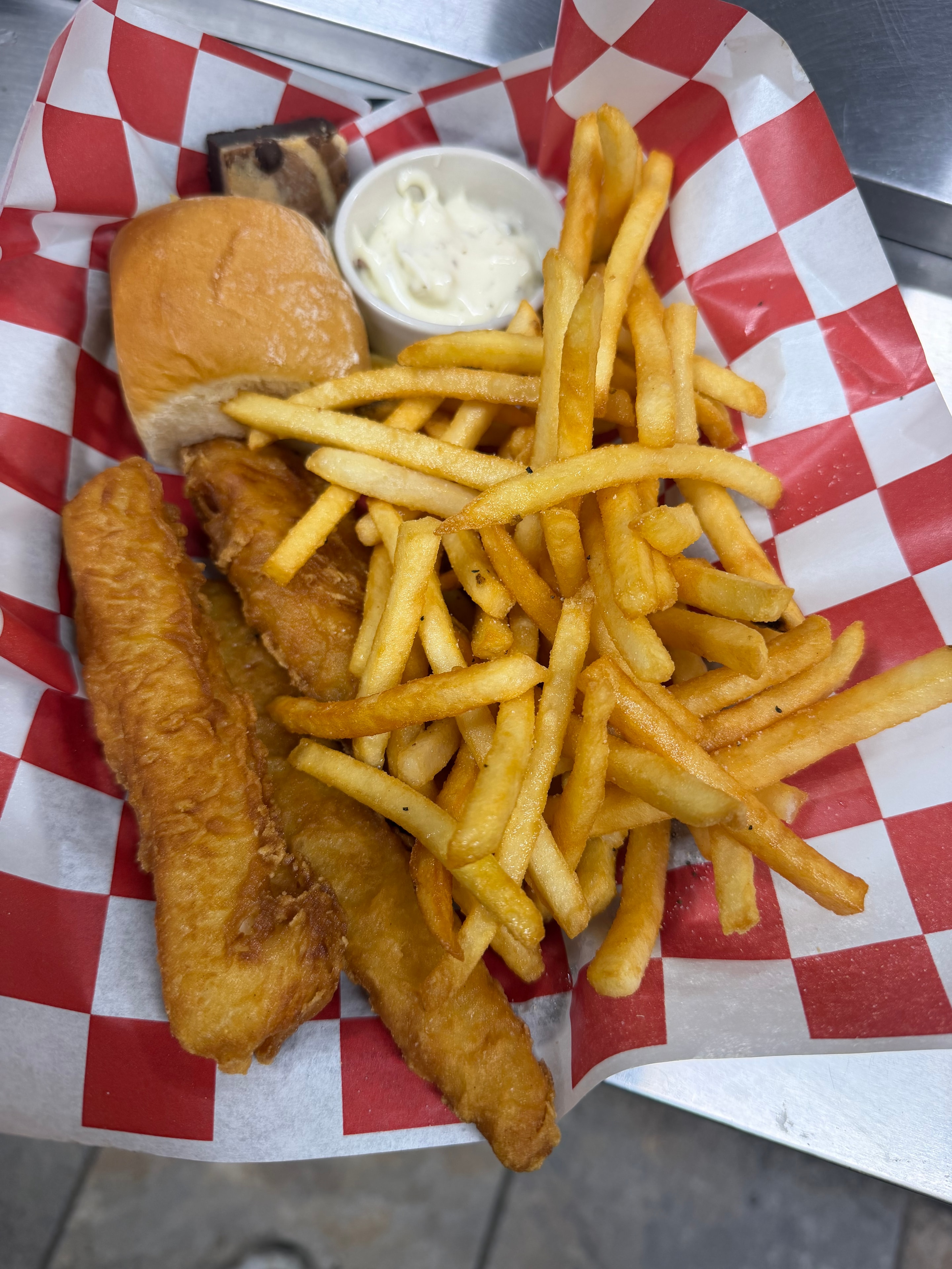 Fish and chips lunch special at Nina's
